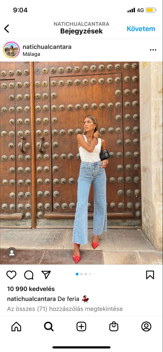 Jeans With Red Heels, Red Heels Jeans Outfit, Red Heels Casual Outfit, Red Heels Summer Outfit, Jeans With Stilettos Outfit, Pump Heels Outfit Jeans, Red Pointy Shoes Outfit, Jeans And Red Heels Outfit, Jeans And Slingback Heels