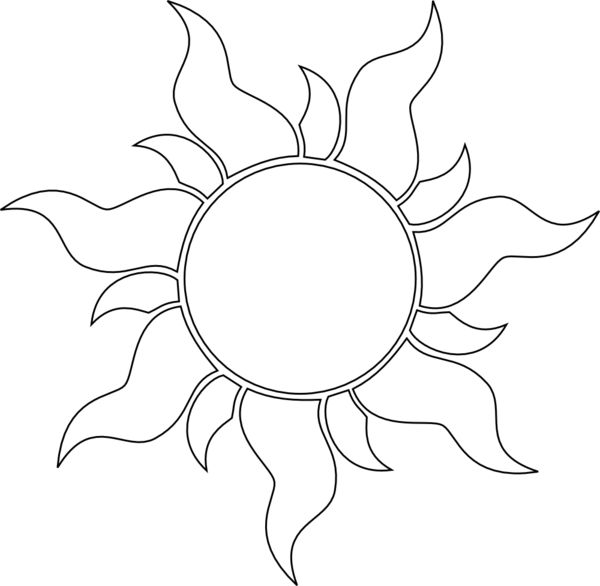 the outline of a sun with four rays