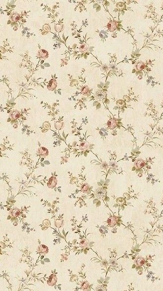 an old fashioned wallpaper with flowers on it