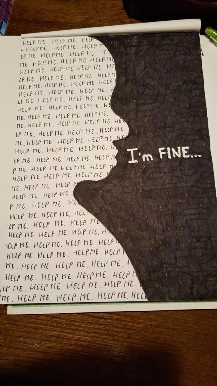 a piece of paper with the words i'm fine written on it