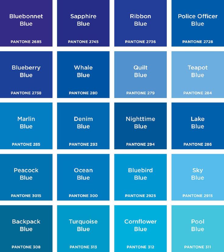 the blue hues in each color scheme