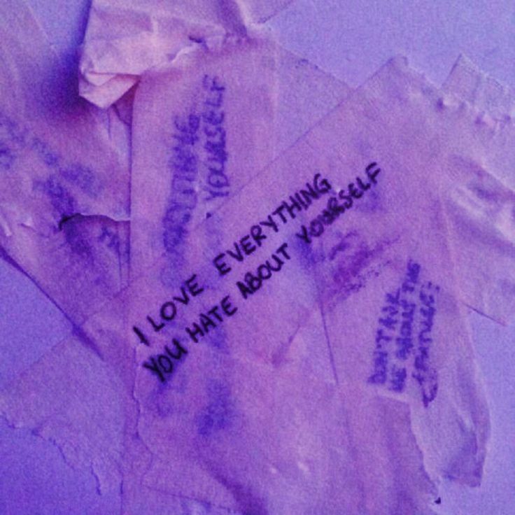 several pieces of paper with writing on them that say love everything you have most yourself