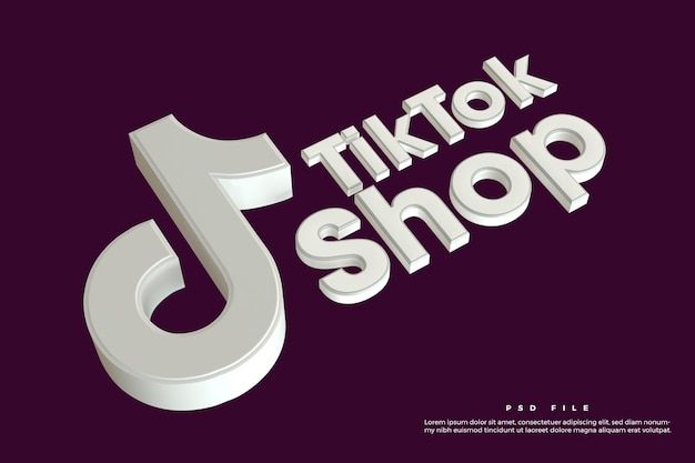 the logo for tiktok shop is shown in white letters on a purple background