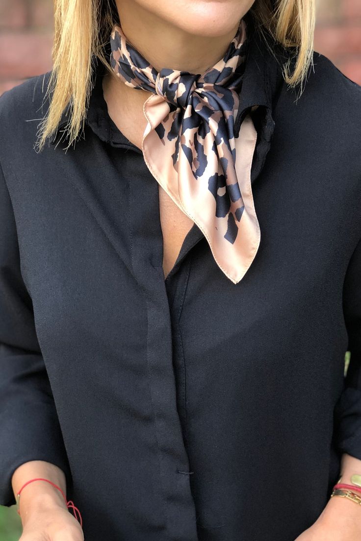 Black Silk Scarf As Summer Gift, Black Silk Scarf For Summer Gift, Elegant Patterned Silk Scarf As A Gift, Elegant Patterned Silk Scarf As Gift, Elegant Brown Scarf For Spring, Elegant Fall Scarves As Gift, Casual Black Silk Scarf For Spring, Elegant Fall Scarves As Gifts, Elegant Fall Scarves For Gifts