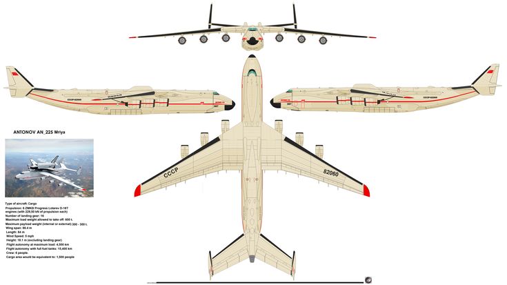 an airplane is shown in three different views, including the front and back ends with two wings