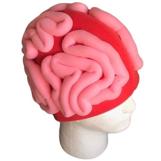 Foam Party Hats Brain Hat - Anatomy Party Hat - Doctor Party Hat - Medical Student Gift - Nursery Deco Hat - Brain Hat for Adults and Kids Fun Halloween Costume Accessories Cap, Red Fun Cap Costume Hats And Headpieces, Red Fun Cap Costume Hat, Fun Red Costume Cap, Novelty Red Hat Costume Accessories, Red Novelty Hat Costume Accessories, Red Novelty Costume Hat, Fitted Red Halloween Hat, Red Novelty Hats For Halloween