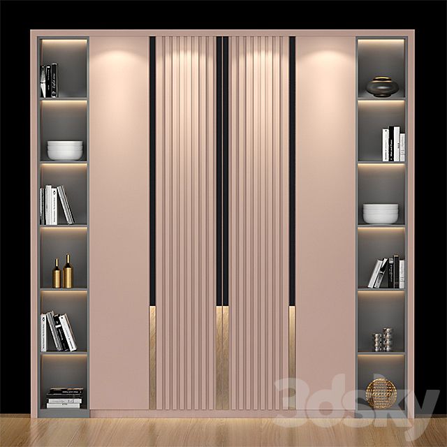 an open bookcase with books on the shelves