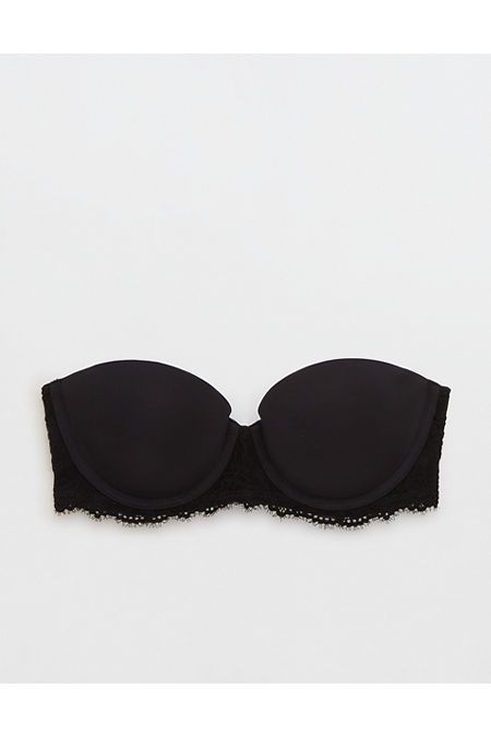 Cute, shiny microfiber with Eyelash lace deets/You've got options! Wear this bra with both straps, criss cross 'em, just one or strapless! Black Lase Bra, Elegant Lace Bandeau Bra, Padded Fitted Strapless Bra, Fitted Strapless Bra With Lace Trim, Strapless Padded Fitted Bra, Elegant Stretch Bandeau Bra, Fitted Strapless Bra With Padded Cups, Fitted Lace Bandeau Bra, Elegant Strapless Bra With Padded Cups