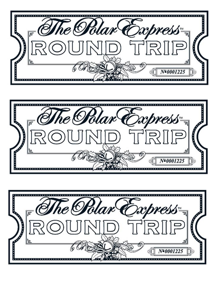 three black and white tickets with the words round trip, the blue express's round trip