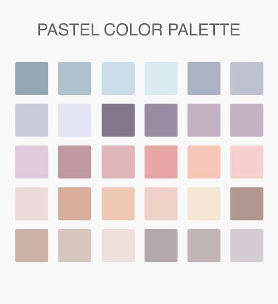 pastel color palette with different shades