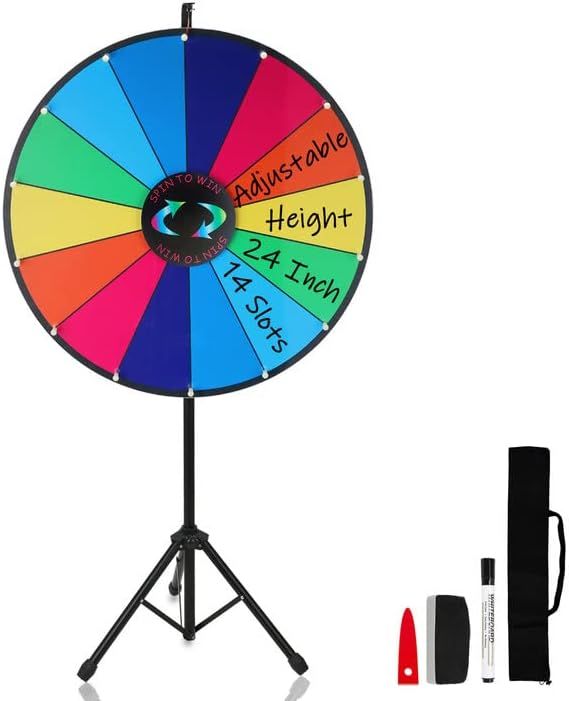 a spinning wheel with markers and markers next to it