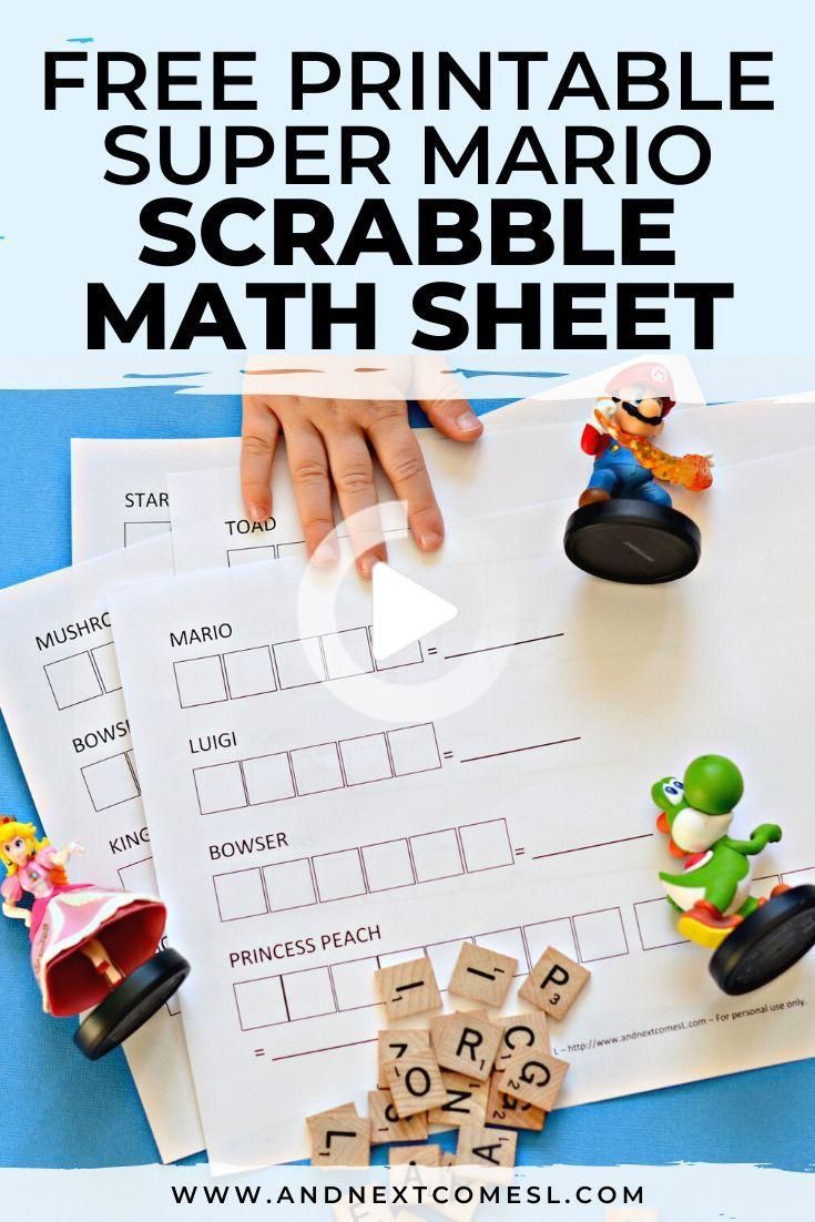 the free printable super mario scramble math sheet is perfect for kids to practice their spelling skills