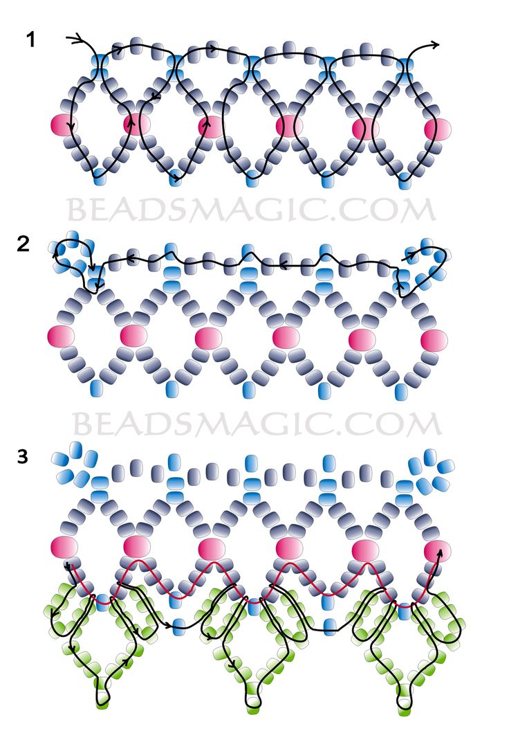 cross - stitch patterns for bracelets and necklaces with beadwork on them