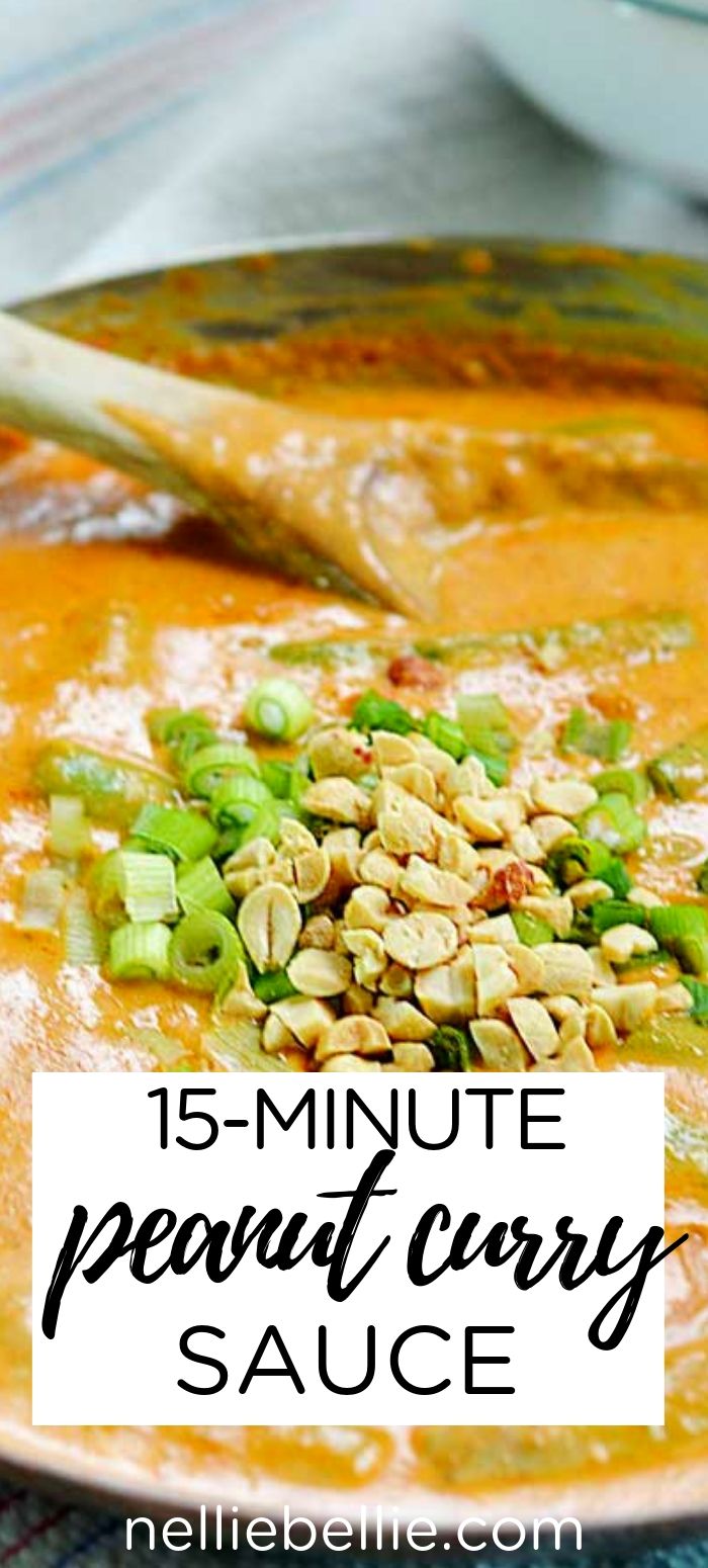 a close up of a bowl of soup with celery and peanuts on top