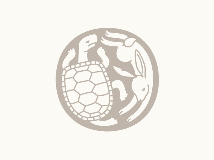 an image of a turtle and rabbits in a circle