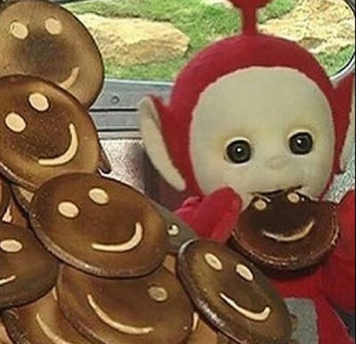 there is a stuffed monkey next to some cookies