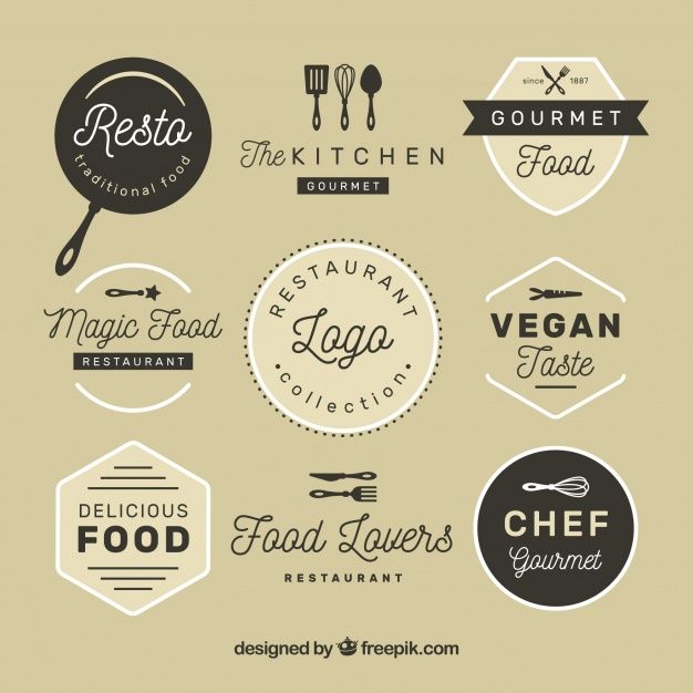 restaurant logos and emblems in retro style free psd files for logo design template