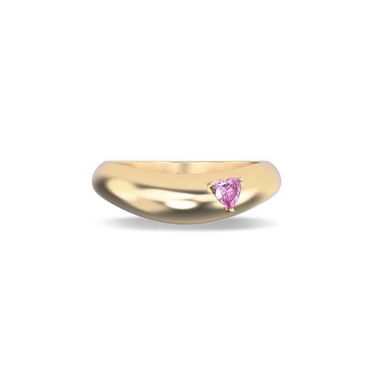 This ring adopts a full dome three-dimensional shape, and the ring arm presents a twisted and smooth beautiful arc. The surface adopts fine frosting technology. At the same time, a bright and dazzling heart-shaped gemstone is inlaid on the right side. It is unique and creative, showing individual charm. 18k Gold Vermeil:?With its substantial layer of 18k solid gold on sterling silver, 18k Gold Vermeil is not the typical gold plating. It ensures exceptional durability and provides the same appear Three Dimensional Shapes, Dome Ring, Heart Gemstone, Pink Gemstones, Domed Ring, Pure Gold, Gold Plating, Right Side, Gold Vermeil