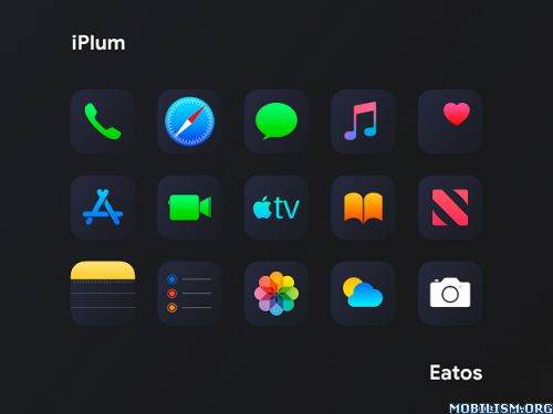 the icons are all different colors in this dark background, but there is no image to describe