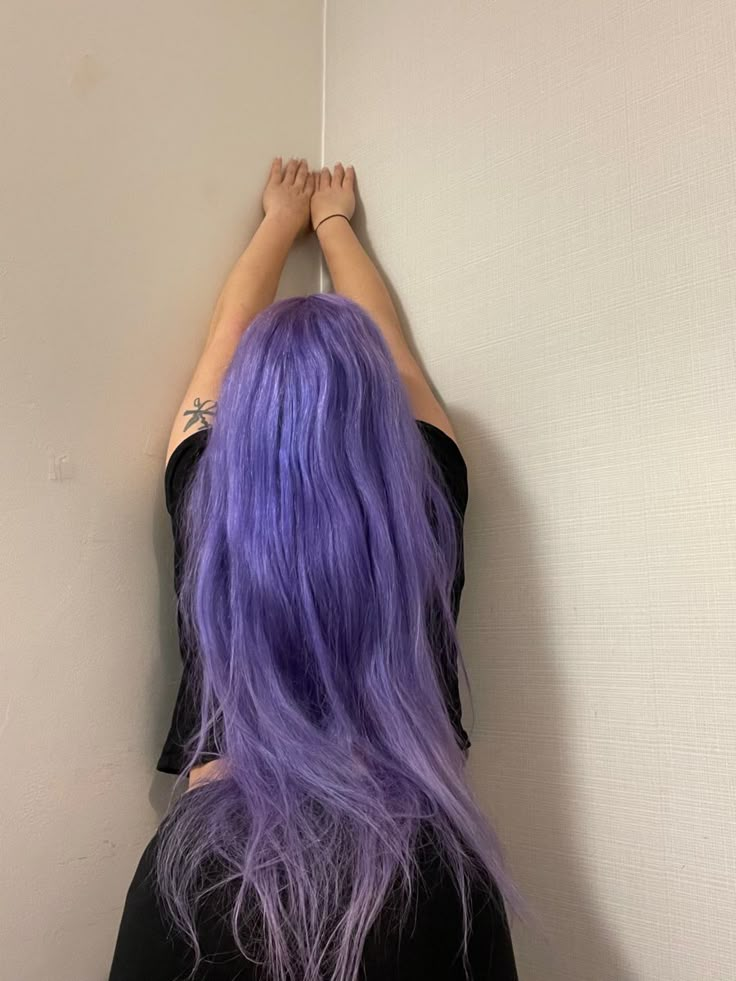 #hair #haircolor #longhair #hairideas #purplehair #purple Purple Hair Inspiration, Purple Hair Streaks, Nana Shimura, Long Purple Hair, Blonde Bronde, Goth Hairstyles, Pale Grunge, Light Purple Hair, Hair Streaks