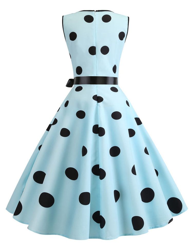 1950s Bow Polka Dot Swing Dress – Retro Stage - Chic Vintage Dresses and Accessories Short Knit Dress, Retro Stage, Vintage Tea Dress, Elegant Feminine, Standard Dress, Statement Dress, Mini Slip Dress, Patchwork Dress, Short Mini Dress