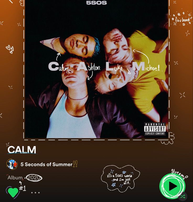 the album cover for calm is shown with an image of two men and a woman