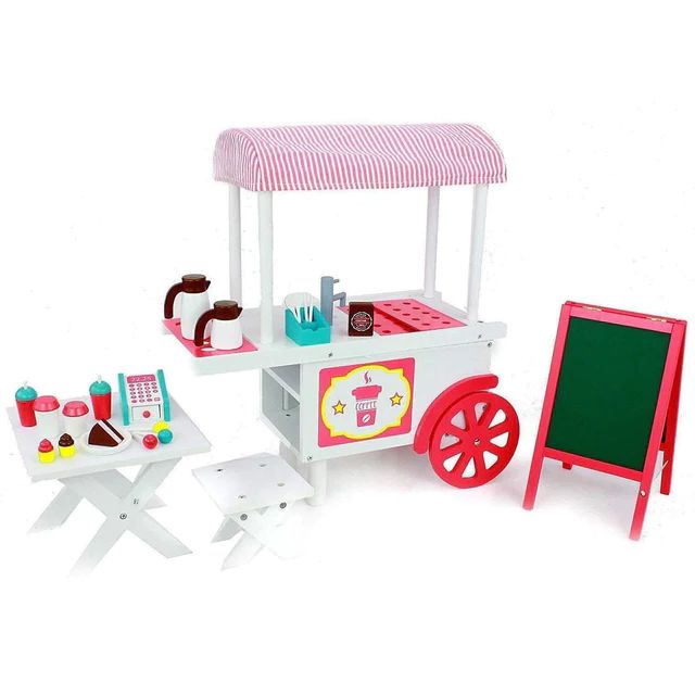 a toy ice cream cart and picnic table