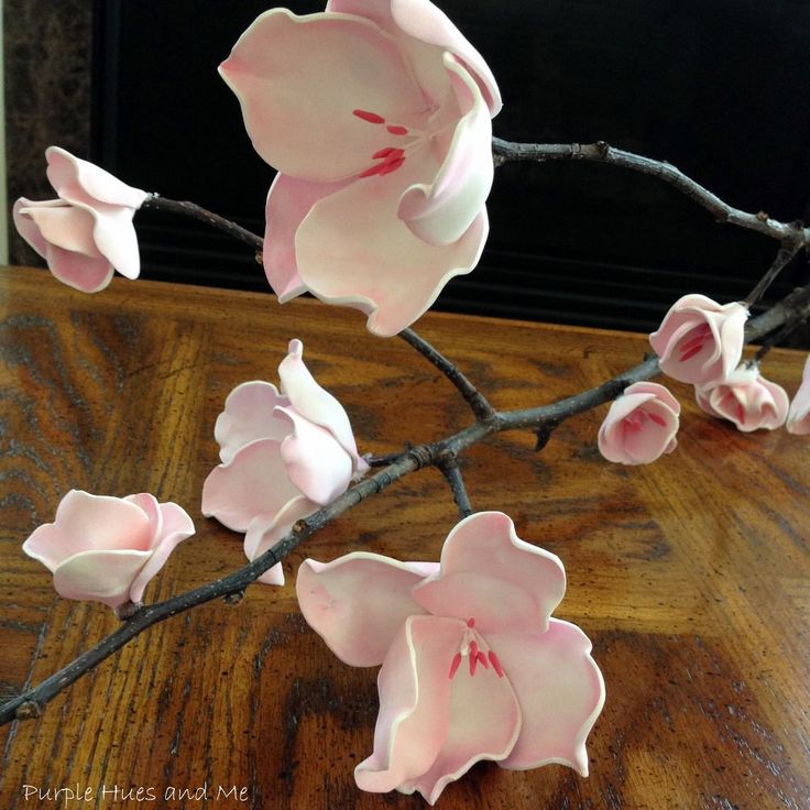 some pink flowers are sitting on a table