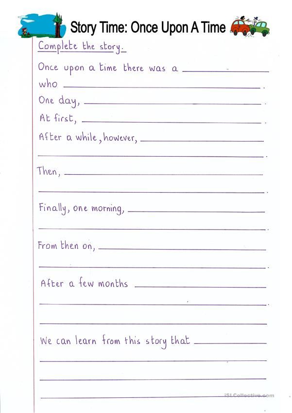 the story time worksheet for children to learn how to write and read it