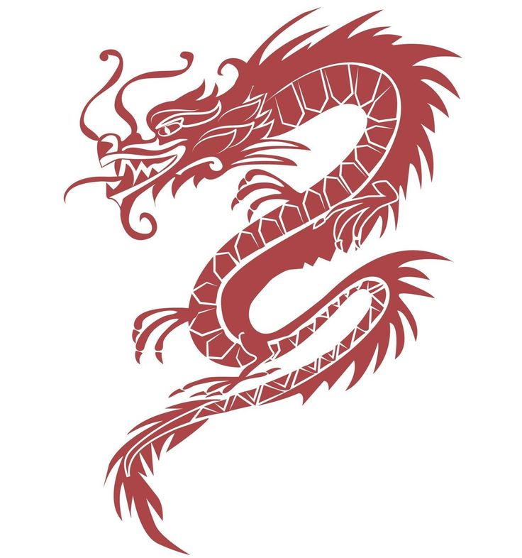 a red dragon tattoo design on a white background