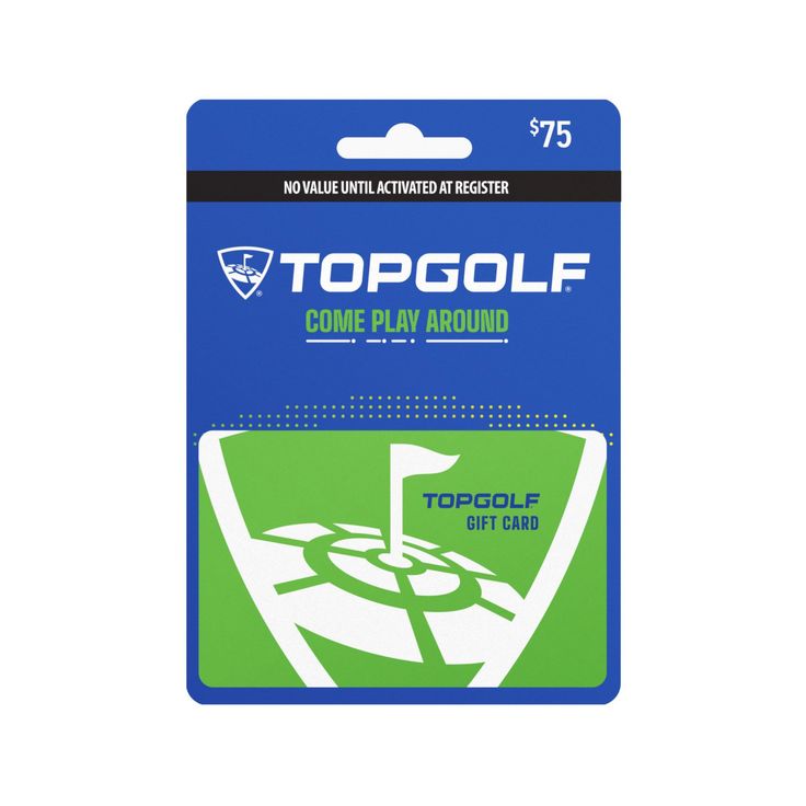 Topgolf gift cards are an invitation to Come Play Around! Of course, it’s golf (with balls, tees, turf, and a ball-picker-upper-cart thing), but it’s also not golf (with music, TVs, targets, and a menu you’re sure to love). Put all these things under one roof, and it’s sure to be a good time. Valid at any Topgolf location in the United States. Redeemable for Topgolf game play, food & beverage, apparel, merchandise, and lessons. No expiration date or dormancy fees. Provide this Gift Card at Topgolf when paying at Guest Services or in the bay. An Associate will swipe the Gift Card or manually enter the 19-digit number without spaces to redeem. Product Features:  Golf  Entertainment Sports Physical gift card Includes $75 gift card  Disclaimers  Card is issued by and represents an obligation o Guest Services, Top Golf, Golf Gift, Movie Tickets, Under One Roof, Play Food, Game Play, Golf Gifts, Gift Cards