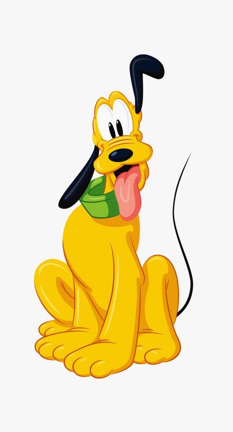 the cartoon dog is sitting down with his tongue out