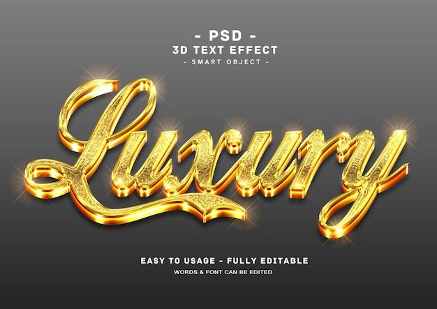 shiny gold text effect for photoshopped in adobe, psd and after effects