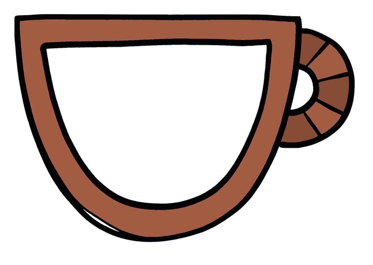 a brown and white drawing of a cup