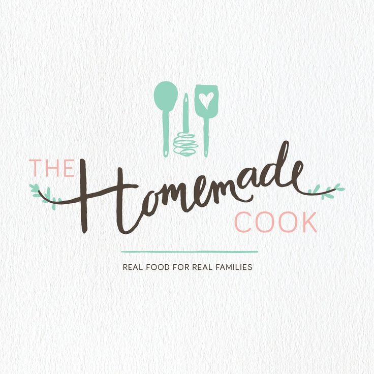 the homemade cook logo with utensils and spoons on it's side