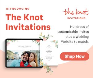 the knott invitations website is displayed with an image of a man and woman