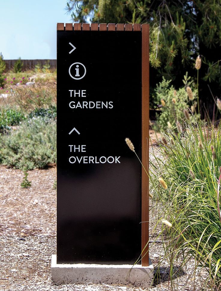 a sign for the gardens and the overlook