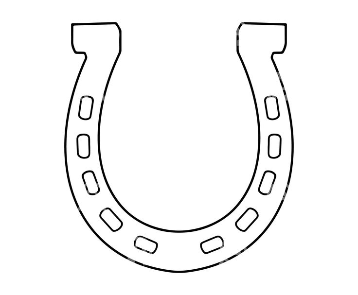 a black and white drawing of a horseshoe