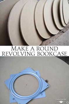 the instructions for how to make a round revolving bookcase from cardboard and plywood