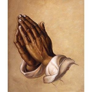 a painting of hands with the words did you talk about it, or pray about it today?