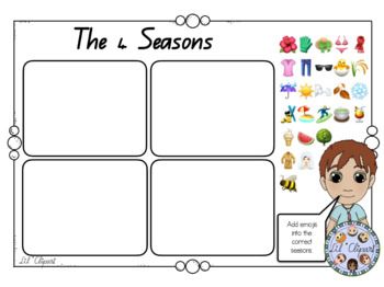 the l - seasons worksheet with an image of a boy holding a ball