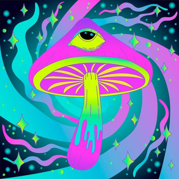 Psychadelic Mushroom, Eyeball Art, Eyes Artwork, Magic Mushroom, Mushroom Art, Unicorn Rainbow, Over The Rainbow, Abstract Shapes, Art Forms