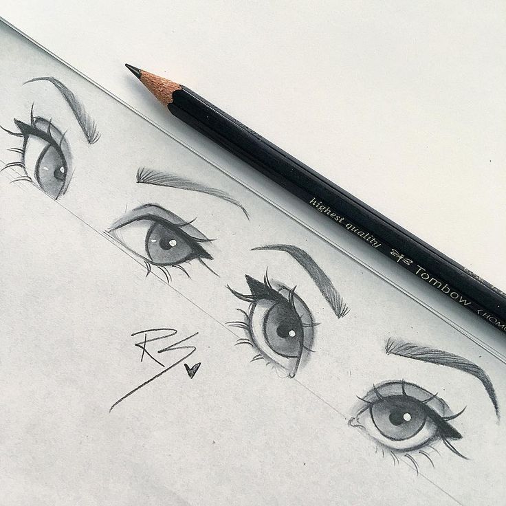 a pencil drawing of eyes and eyebrows