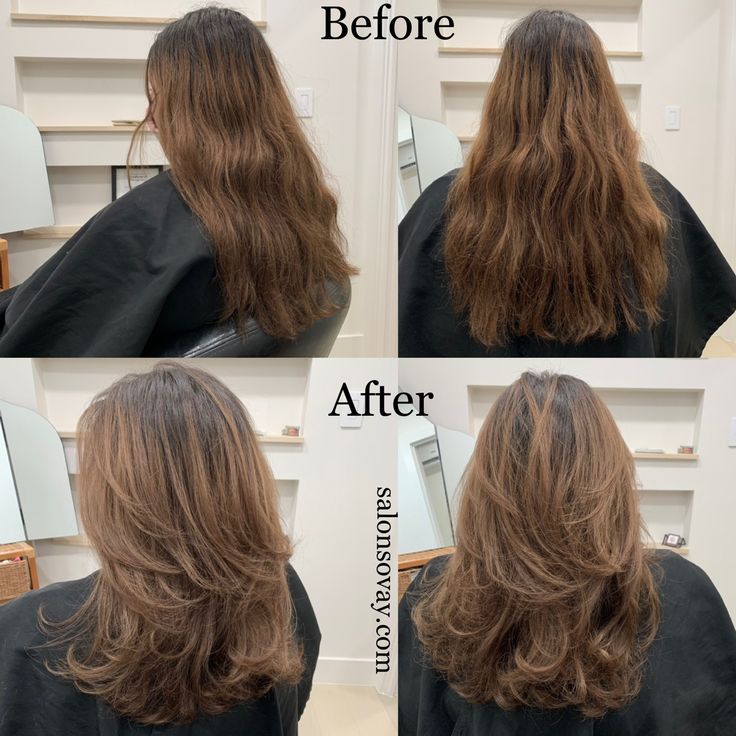 Salon Sovay layers Lots Of Layers Face Framing, Curled Layers Medium, Shaping Layers Hair, Layers That Give Volume, Hair Lots Of Layers Medium, Soft Layers Around Face, Short Layer On Long Hair, Haircut Volume Layers, Layer U Cut