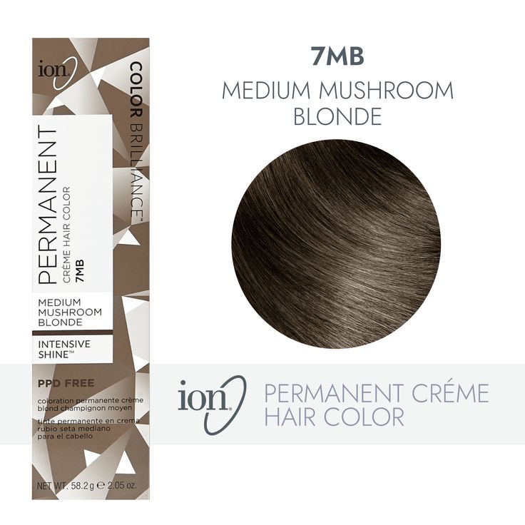 ion Color Brilliance Permanent Creme Hair Color utilizes pure ionic micro pigments for deeper, more intense color. Ion 7MB Medium Mushroom Blonde Permanent Creme Hair Color | Blonde | 2.05 oz. | Sally Beauty Sally Anns Prism Lites For Hair, Ion Semi Permanent Hair Color Chart, Matrix Medium Brown Mocha, Toners For Ash Gray Brown Hair, Toners For Ash Gray Mashroom Brown Hair, Hair Color For Pail Skin Brown Eyes, Aveda Deep Color Chart, 6n Moroccan Sand Redken, 36 Year Old Women Hair Color