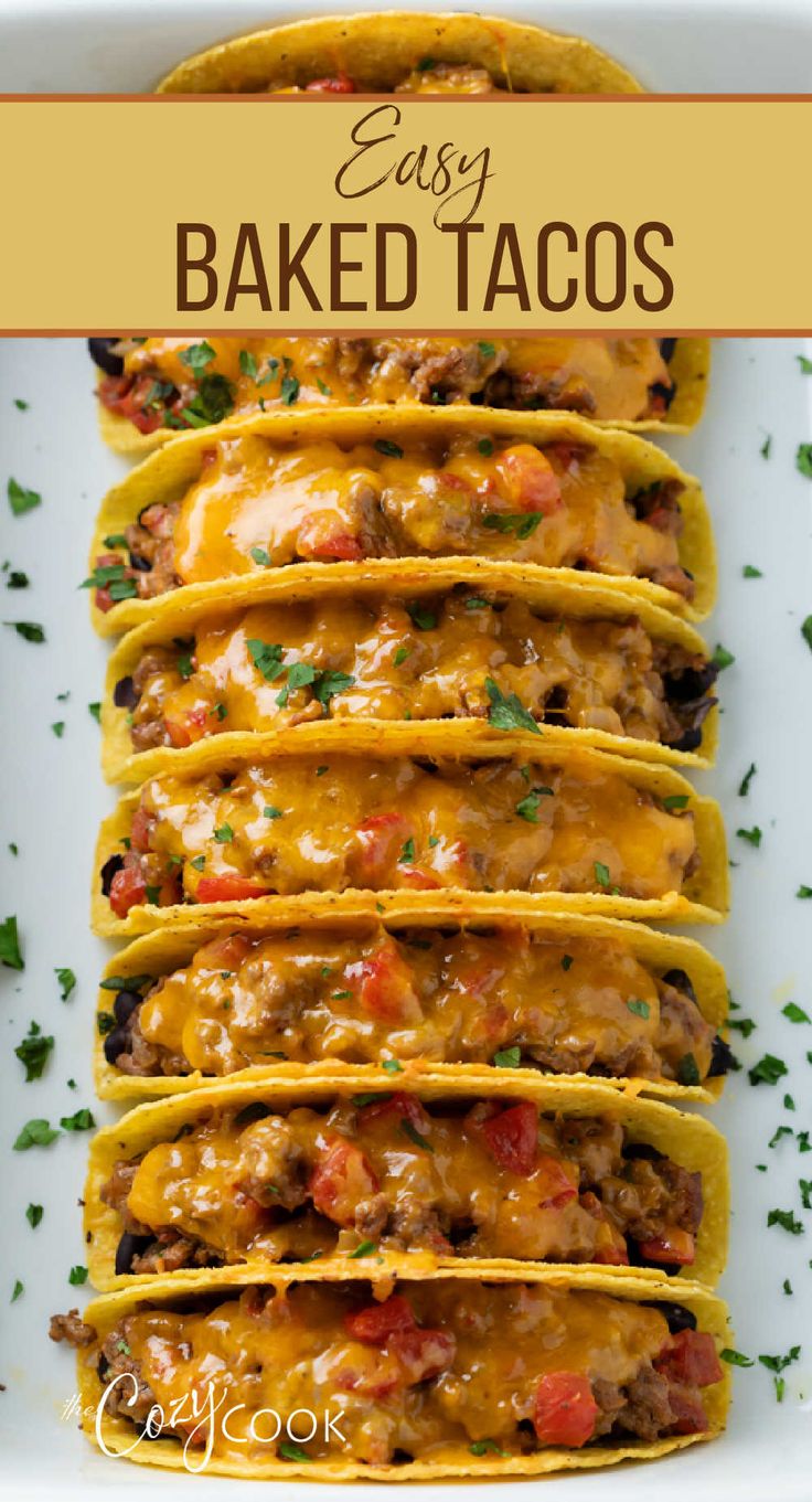 baked tacos lined up on a white plate and garnished with parsley Baked Tacos, Taco Tuesday Recipes, Tortilla Wrap, Taco Dinner, Mexican Dinner, Favorite Recipes Dinner, Lunch Snacks, Dinner Time, Quick Meals