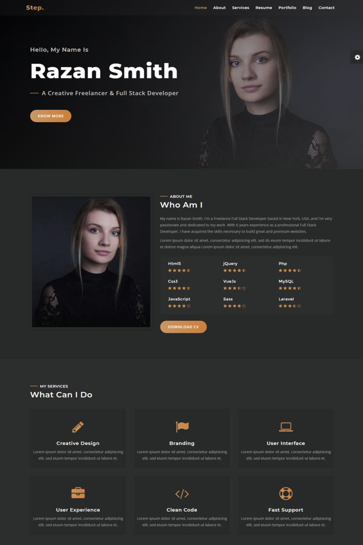 the website design for razan smith