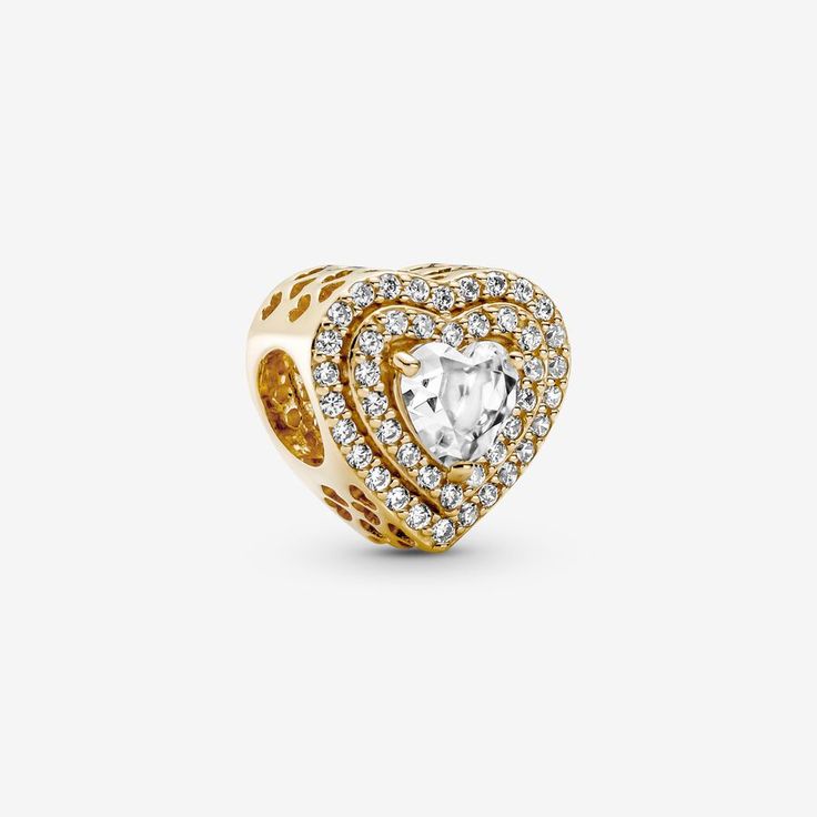 Sparkling Leveled Hearts Charm | Gold | Pandora US Pandora Charms Gold, Pandora Bracelet Charms Ideas, Pandora Gold, Charms Pandora, Bracelet Pandora, Pandora Style, Pandora Bracelet Charms, Pandora Silver, Pandora Bracelets