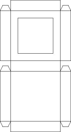 an open box with two sides cut out to look like it is in the shape of a rectangle