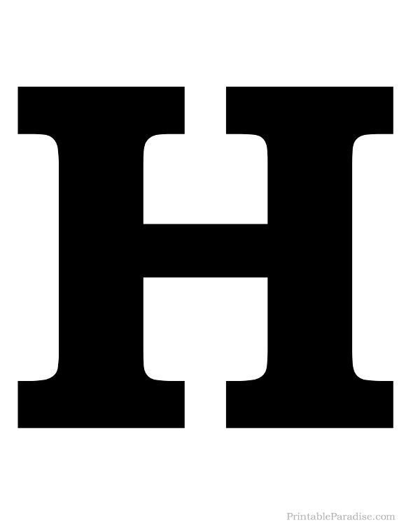 the letter h is shown in black and white